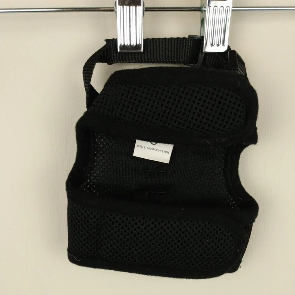 Black Comfort Mesh Adjustable Dog Cat Harness for Puppies or Kitties Size XS/S
